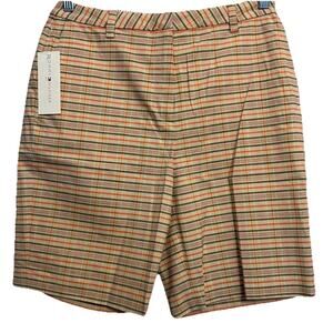 NEW Plaid Women Golf Bermuda Shorts Tommy Hilfiger Stretch Casual Walking Sz 6